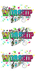 Worship Watercolor Splatters Music Notes
