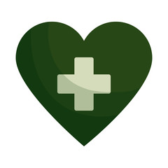 Obraz premium medical heart with cross icon