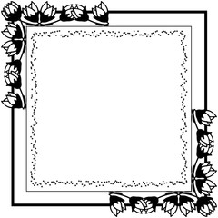 Vector illustration black ornament flower frame for decoration calligraphic