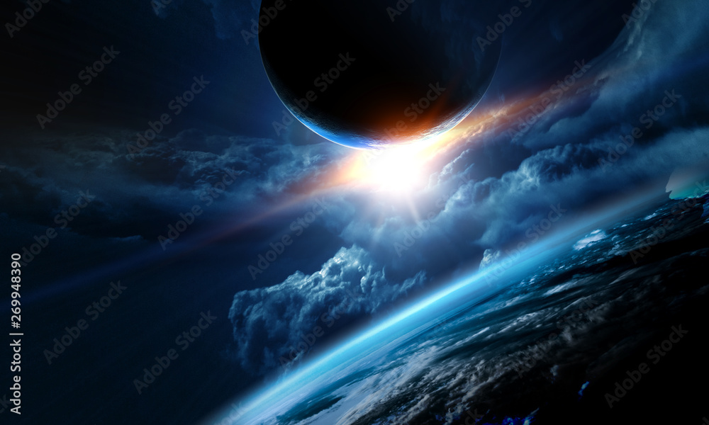 Poster Abstract planets and space background