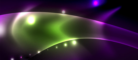 Glossy glowing neon light wave background