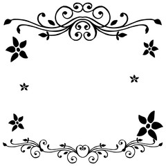 Vector illustration black ornament flower frame for decoration calligraphic