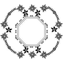 Obraz premium Vector illustration black ornament flower frame for decoration calligraphic