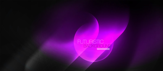 Neon glowing techno lines, hi-tech futuristic abstract background template