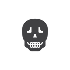 Human skull vector icon. filled flat sign for mobile concept and web design. Skull skeleton glyph icon. anatomy symbol, logo illustration. Vector graphics