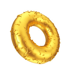Golden Donut with Golden Sprinkles. 3d Rendering