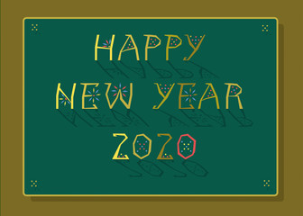 Happy New Year 2020. Festive inscription