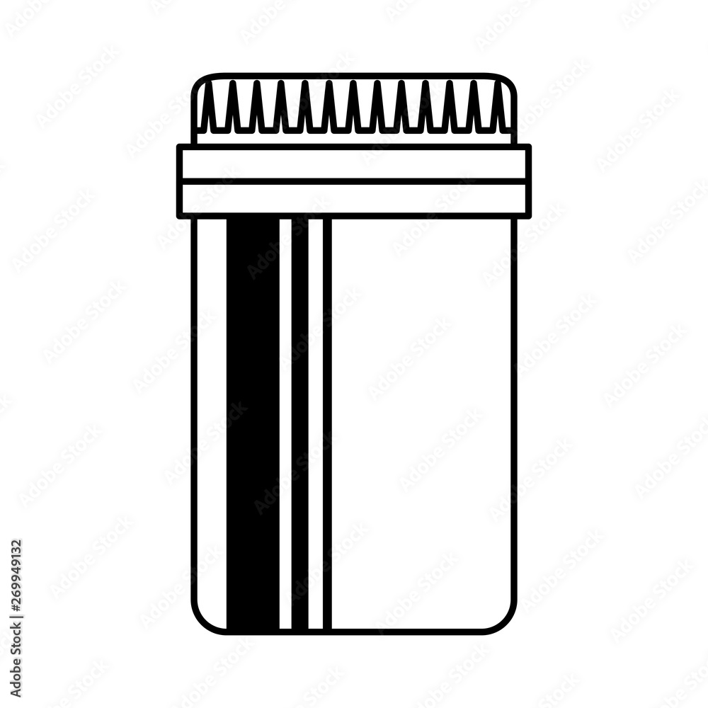 Sticker medical plastic bottle isolated icon