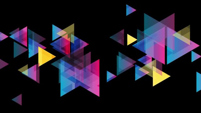 Colorful neon retro triangles tech abstract motion background. Seamless looping. Video animation Ultra HD 4K 3840x2160