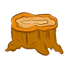 cartoon big tree stump with roots