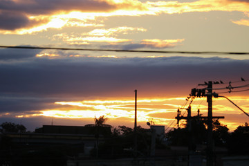 sunset over the city