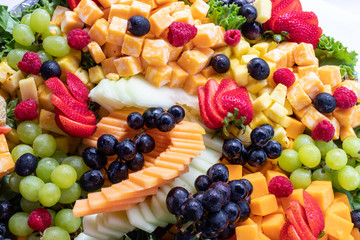 colorfull fresh fruit platter