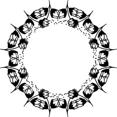 Vector illustration pattern flower frame with beautiful design