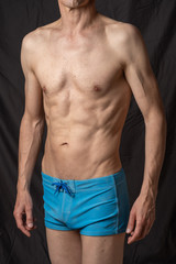 Naklejka premium Paris, France - 05 26 2019: Studio photo session. Self body portrait