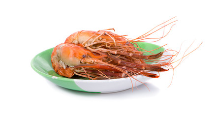 Roasted shrimp seafood an isolated