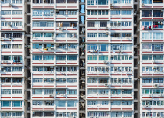 Fototapeta na wymiar Exterior of High rise residential building in Hong Kong city
