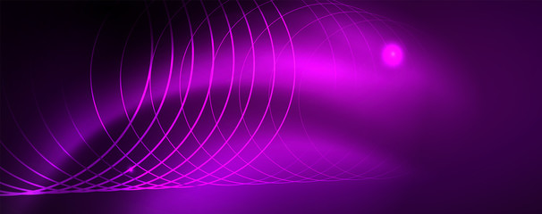 Shiny glowing design background, neon style lines, technology concept, vector