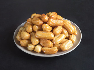 Arabic sweets Tulumba, celebration Eid Ramadan. 