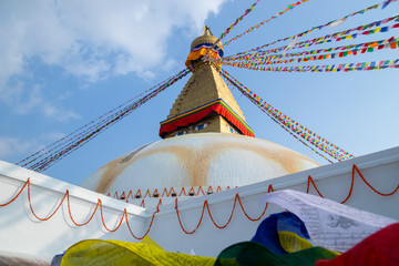 Boudhanath Stupa at Kathmandu Nepal is one of the largest Buddhist stupas in the world. It is the center of Tibetan culture in Kathmandu.