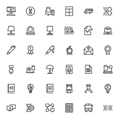 College line icon set. Collection of pixel perfect high quality black outline logo for web site design and mobile apps. College graduate vector illustration on a white background