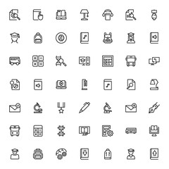 College line icon set. Collection of pixel perfect high quality black outline logo for web site design and mobile apps. College graduate vector illustration on a white background