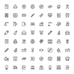 College line icon set. Collection of pixel perfect high quality black outline logo for web site design and mobile apps. College graduate vector illustration on a white background