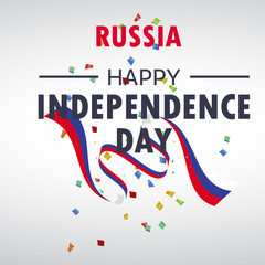 happy russia independence day greeting wallpaper design, with russian flag - Vector