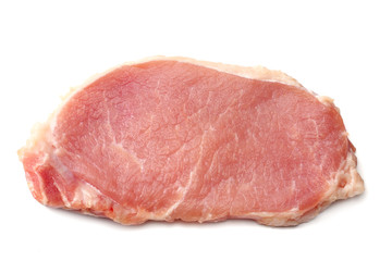 Raw pork meat isolated on white background