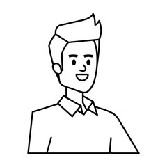 young man avatar character vector illustration
