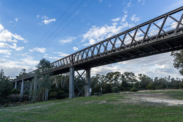 Fototapeta premium The Lone Pine Bridge Over the Gwydir River