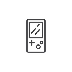 Old gamepad line icon. linear style sign for mobile concept and web design. Retro game console outline vector icon. Symbol, logo illustration. Vector graphics