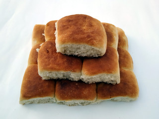 Loaf of bread isolated on white background