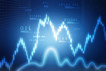 2d rendering Stock market online business concept. business Graph 