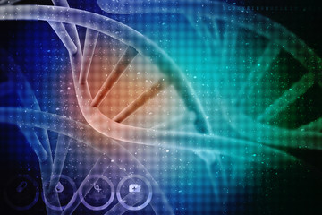 3d render of dna structure, abstract background