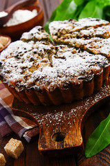 Pie with sorrel and icing sugar