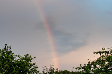 Rainbow in the sky after rain.