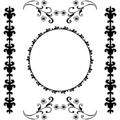 Vector illustration decor style flower frame for banner