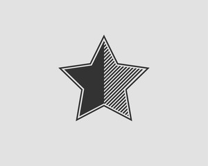 Star icon vector silhouette isolated on white background.