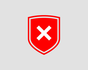 Obraz premium Shield icon vector with mark symbol. Design element.