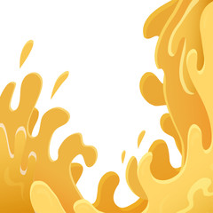 Obraz premium Juicy waves of juice. Streams and drops of water. Vector nectar splash illustration for articles, banners, covers and your design.