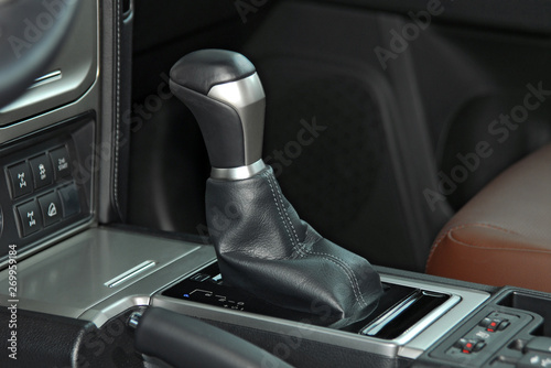 automatic transmission lever in an off-road car