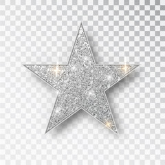 Gold glitter vector star. Golden sparkle luxury design element. Vector particles.