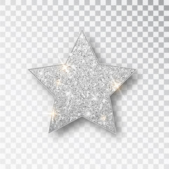 Gold glitter vector star. Golden sparkle luxury design element. Vector particles.