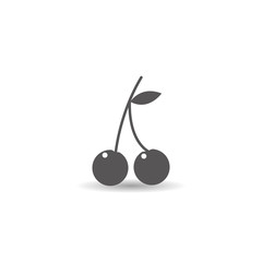 Cherry fruit icon simple flat style vector illustration.