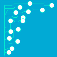 abstract blue background with line and circles