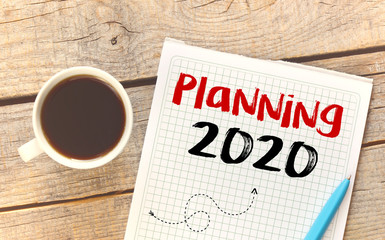 Planning 2020 Handwriting text planing 2020 - business concept