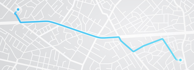 City map navigation. GPS navigator. Distance. Point marker icon. Top view, view from above. Abstract background. Cute simple design. Flat style vector illustration.