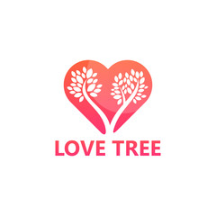Love Tree Logo Template Design Vector, Emblem, Design Concept, Creative Symbol, Icon
