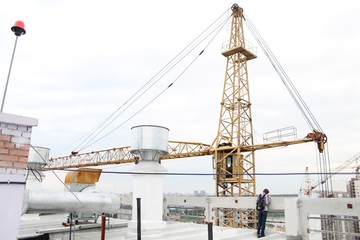 Fototapeta premium cranes in port