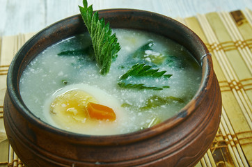 Spring vegetable soup nettle.